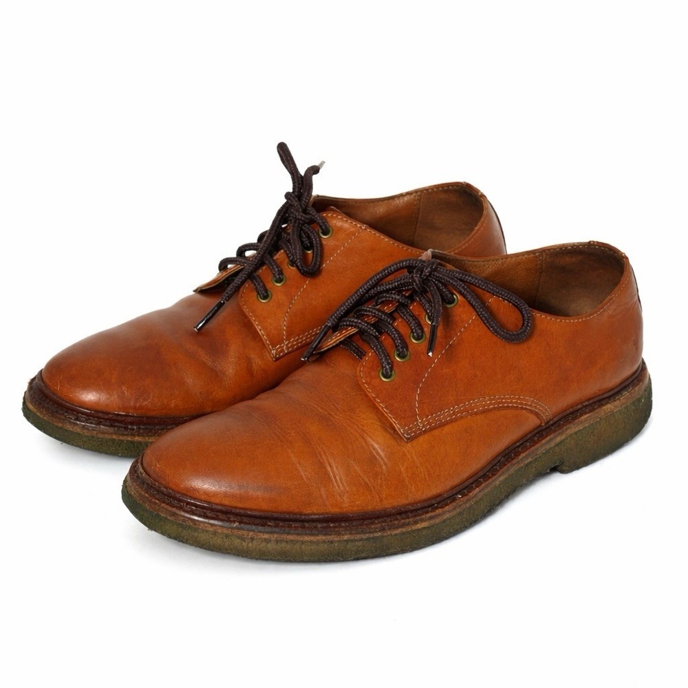 Frye Men's 8 Brown Leather Oxford Shoes Plain Toe Crepe Sole Lace-Up